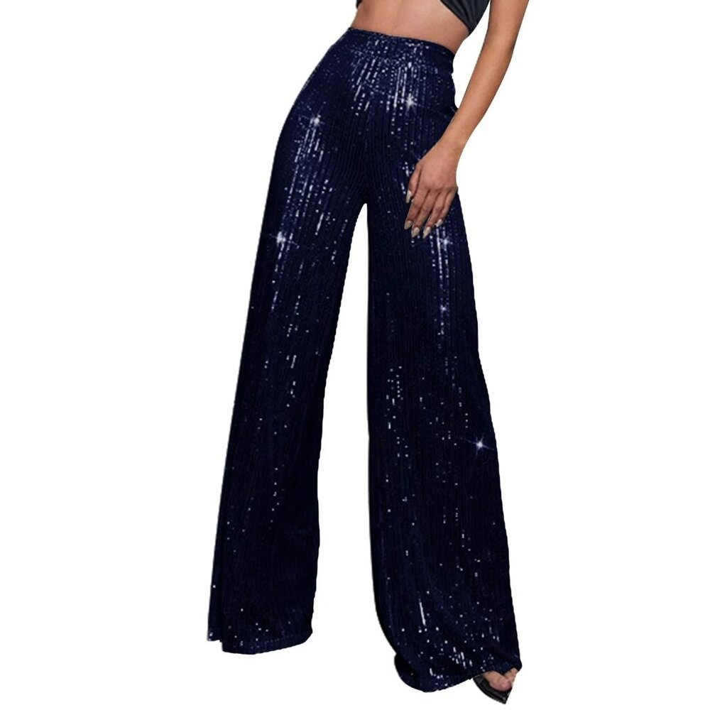 Altar’d State XS Black Sequin High Waist Wide-Leg High-Waist Pants For Women